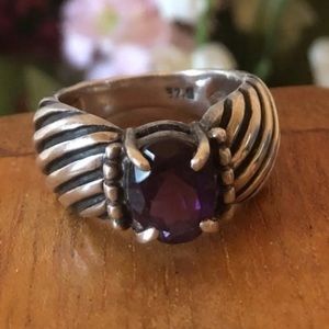Rare Vintage Silpada Sterling Silver Amethyst Ring R1273 Size 6